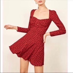 Reformation Floral Red  Mini Dress